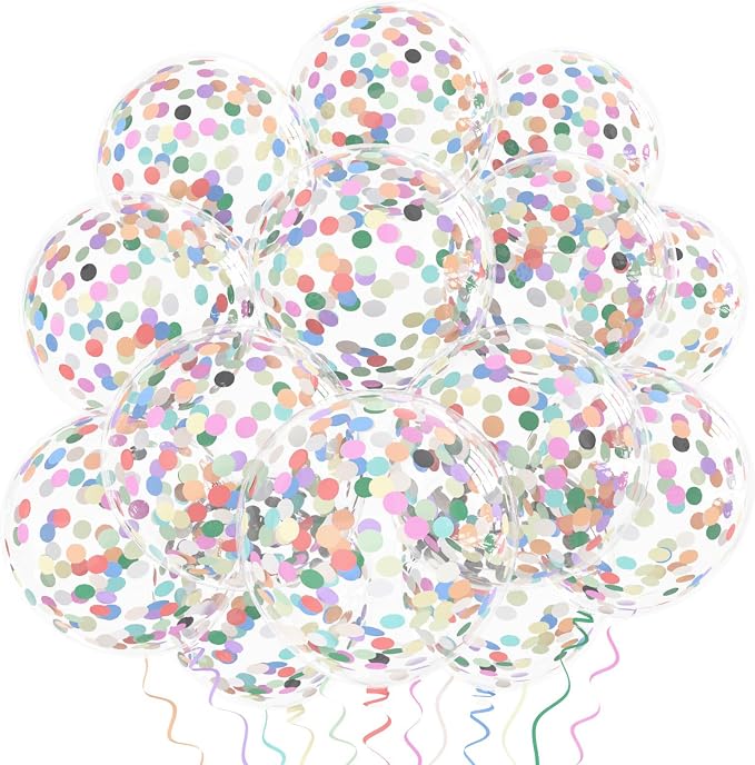 Rainbow Confetti Balloons by VHUWE