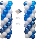 100Pcs Blue and White Column Tower Balloons by MOXMAY