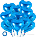 12 Pcs Blue Heart Balloons, 18 Inch Heart Foil Balloons Love Balloon Valentine by YOTHORN