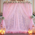 20x10ft Baby Pink Tulle Backdrop Curtain by Partisky