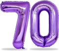 Purple Number 70 Birthday Balloons, 40 Inch Large Purple Mylar Foil Number 7 & by Lingqiang
