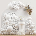 White Double Stuffed Balloons Different Size 115Pcs 5/10/12/18" White Balloon by JZCZOEB