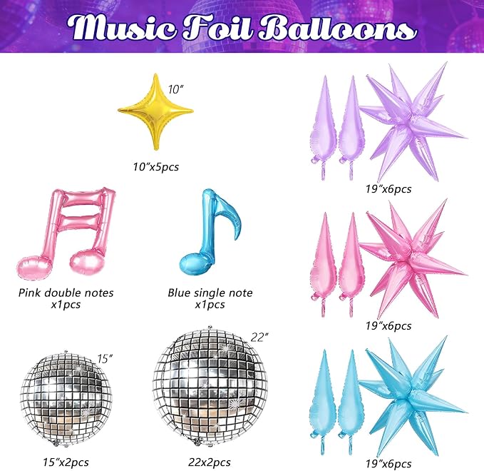 JOGAMS 173Pcs Cool-Tone K-Pop Stage Balloon Arch Kit, Prom & Music Backdrop - Image 3
