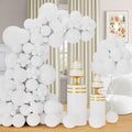 White Balloons Different Sizes, 18 12 10 5 Inch White Balloons Arch Kit Garland by Qikoolaa