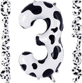 Cow Print Number 3 Balloon, Large 40 Inch Cow Number Birthday Balloons by AIQINHU