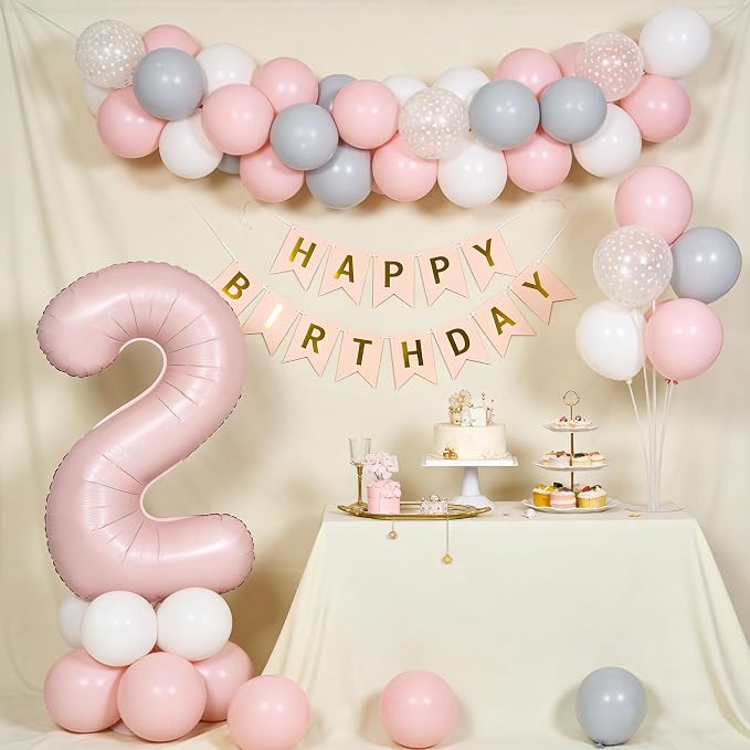 40 In Matte Pink Number Balloons Helium Foil Mylar Balloon Party Digital 34 | - Image 4