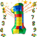 32 Inch Stackable Block Number 1 Balloon – Colorful Brick Building Themed Big by Unknown