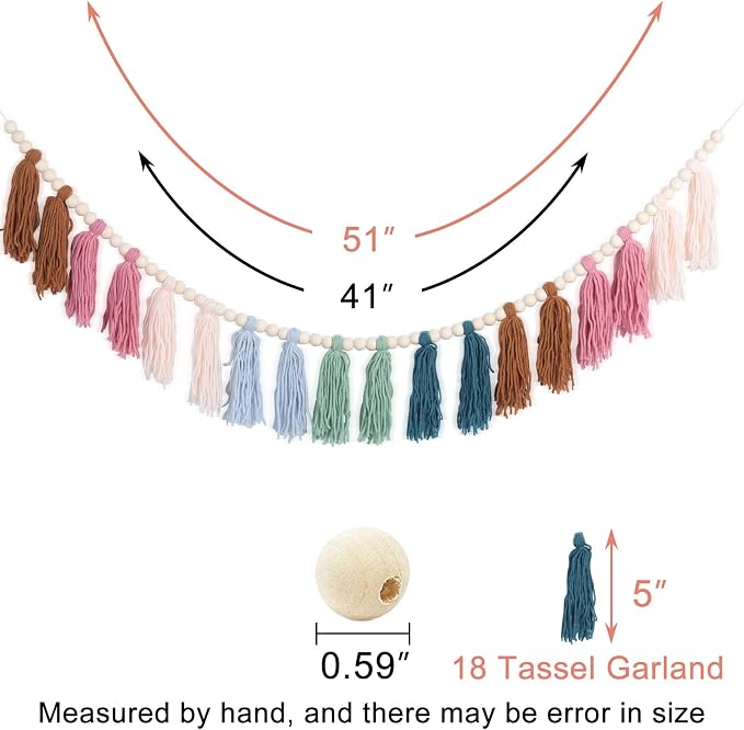 Boho Tassel Garland, Boho Tassel Garland Party Decor - Image 2