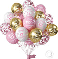 Pink 12th Birthday Balloons for Girls 12th Birthday Party Decorations, 12inch by Hongplus
