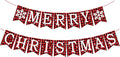 Merry Christmas Banner, Pre-Strung Buffalo Plaid Xmas Decorations, Merry by SerpizePaty