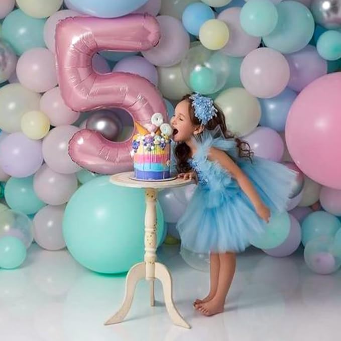 Light Pink 0 Balloon, 40 Inch Large Pastel Pink Foil Helium Number Balloons 0-9 - Image 4