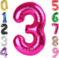 40 Inch Hot Pink Number 3 Balloon, 3rd Birthday Party Decorations | 40 Inch Hot by Hadoife