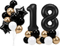 PartyWoo Number Balloons 40 Inch Black Number 18 Kit 33pcs by PartyWoo