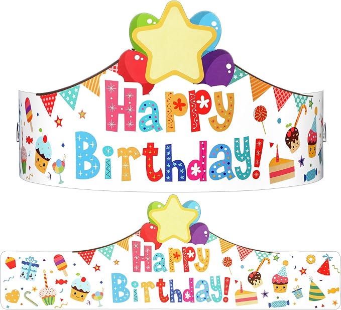 Outus 42 Pack Happy Birthday Crowns by Outus