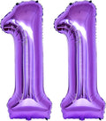 Purple 11 Number Balloons, 40 Inch Giant Number 11 Balloons Foil Mylar Helium by Lovoir