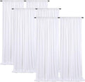 White Sequin Curtains Backdrop 6 Pcs 2FTx8FT Shiny Shimmer Fabric | Glitter by B-COOL