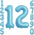Pearlescent Blue Number 12 Balloon 40 Inch, Large Light Blue Foil 12th Birthday by Unknown