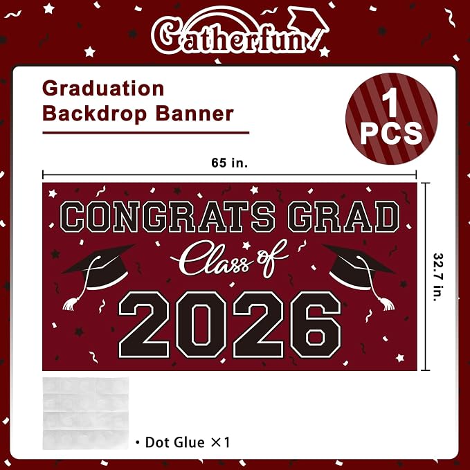2026 Graduation Party Plastic Backdrop - Image 2