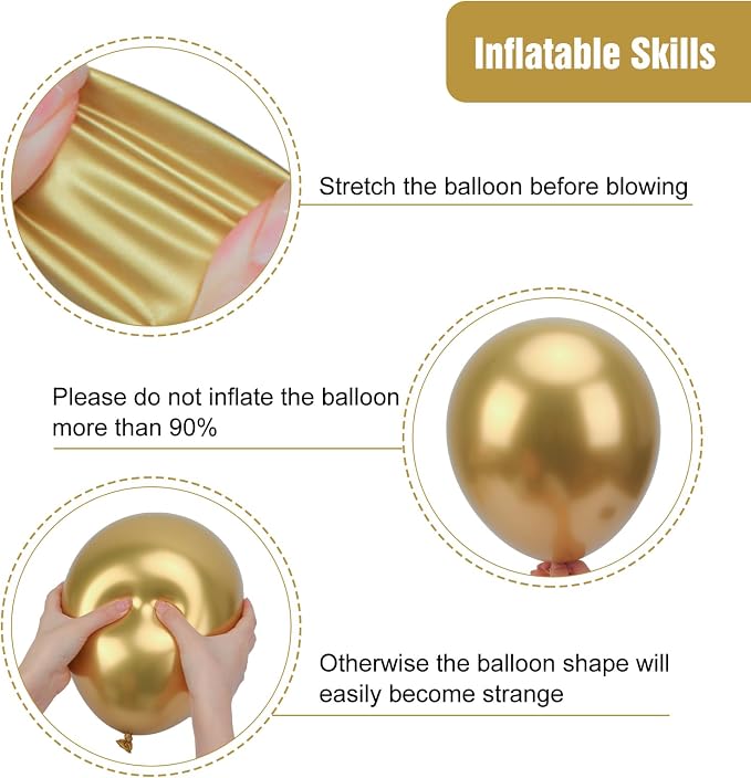 RUBFAC Metallic Gold Balloons 65pcs, 12 Inch Party Balloon - Image 4