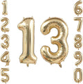White Gold Number 13 Balloon 40 Inch, Champagne Foil Teen Decoration | Official by Unknown
