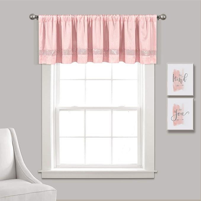 Lush Decor Night Sky Sequins Valance, Blush & Silver by LushDecor