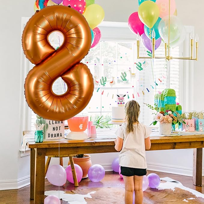 TONIFUL 40 Inch Orange Large Numbers Balloon 0-9 Birthday Party Decorations - Image 4