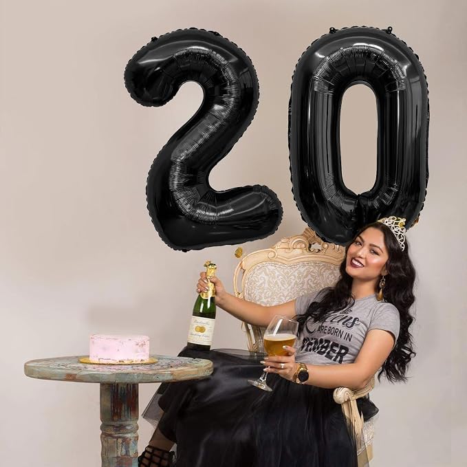 Black Number Balloons 13 Balloon Numbers 13th Number Balloon Foil Mylar Party - Image 5