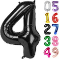 Black Number 4 Balloon 40 Inch, 4th Birthday Party Decorations Men Women | Foil by IWERP