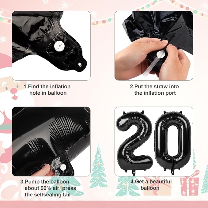 2026 Balloon Numbers Party Decorations, 40In Black Balloons - Image 6