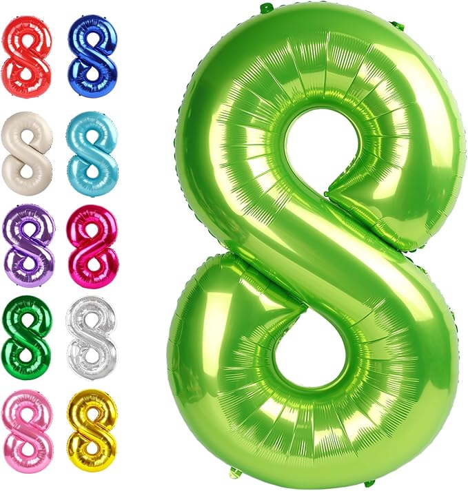 Light Green Number 8 Balloon 40 inch, Birthday Party Balloons Decorations | by Upgesy