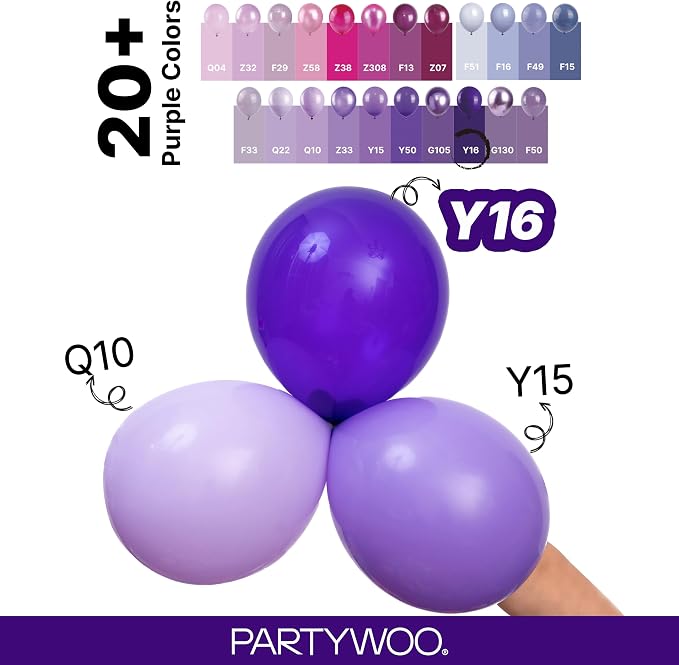 PartyWoo Dark Purple Balloons 128pcs Different Sizes of 18 12 10 5 Inch Royal - Image 5