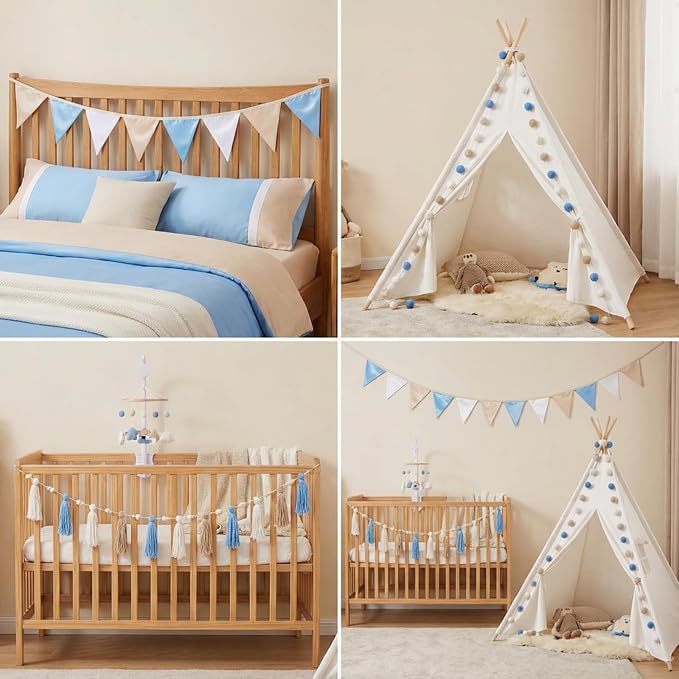 Hahafelt 4 Pcs Baby Shower Party Decoration Kit Pennant Bunting Banner Tassel - Image 4
