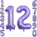 Purple Number 12 Balloon 40 Inch, Large Foil Number 12 Balloons by Unknown
