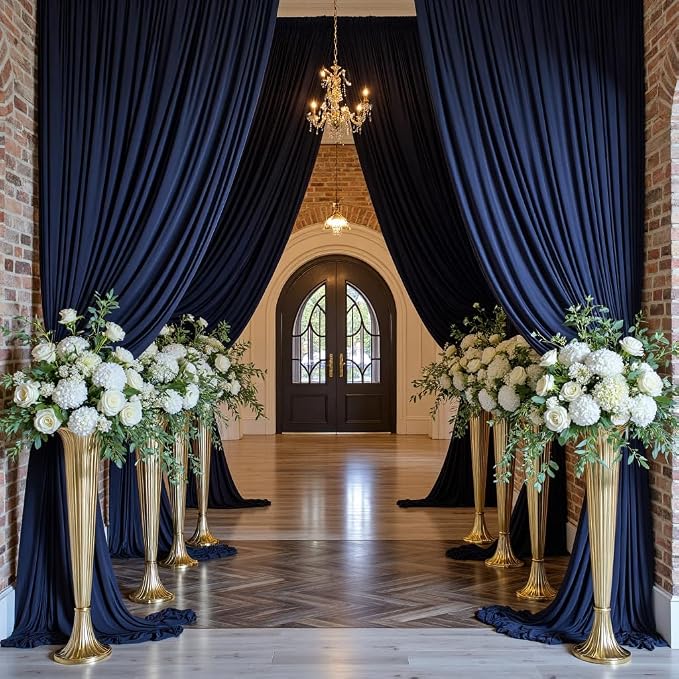 50ft×12ft Navy Blue Backdrop Curtain - Image 5