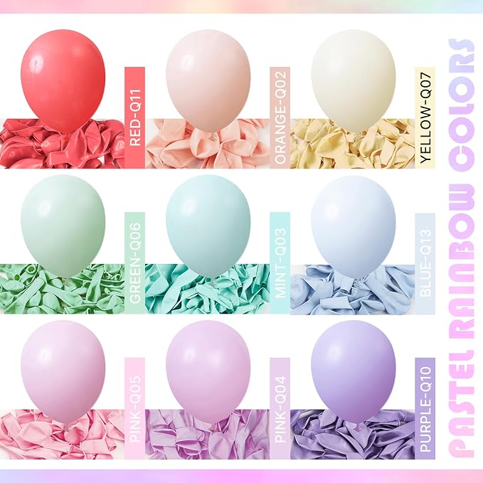 PartyWoo Pastel Balloons 50pcs Small Mini Pastel Rainbow Balloons 5 Inch | - Image 4