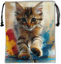 Giwawa Oil Painting Gymnastics Grip Bag Lovely Cat Women Athlete Gym String Bag by Giwawa