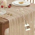 IVAPUPU 6 Pcs Cheesecloth Table Runner - 10ft Nude Boho Gauze Cheese Cloth by IVAPUPU