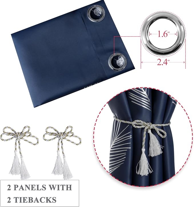Navy Blue and Silver Blackout Curtains - Image 5
