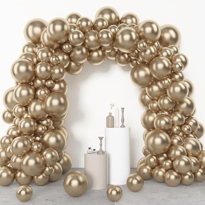 Amandir 153 Pcs Chrome Gold Balloons Arch Garland Kit Different Sizes | 18 12 - Image 2
