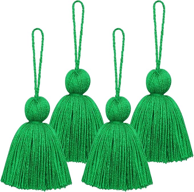 Big Size 4 PCS Tassels for Crafts, Handmade Hanging Tassels for Pillow Decor by NINGYOHI