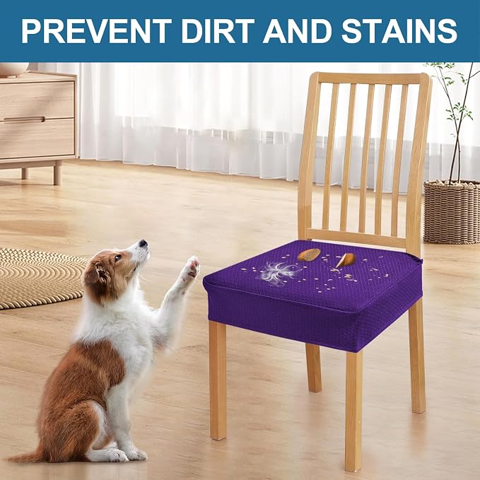Smiry Waterproof Seat Covers for Dining Room Chairs, No Rear Covers | Stretch - Image 6