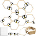 Gerrii 48 Pcs Honey Bee Honeycomb Decorations Include 8.2'' Wooden Hexagon 3D by Gerrii