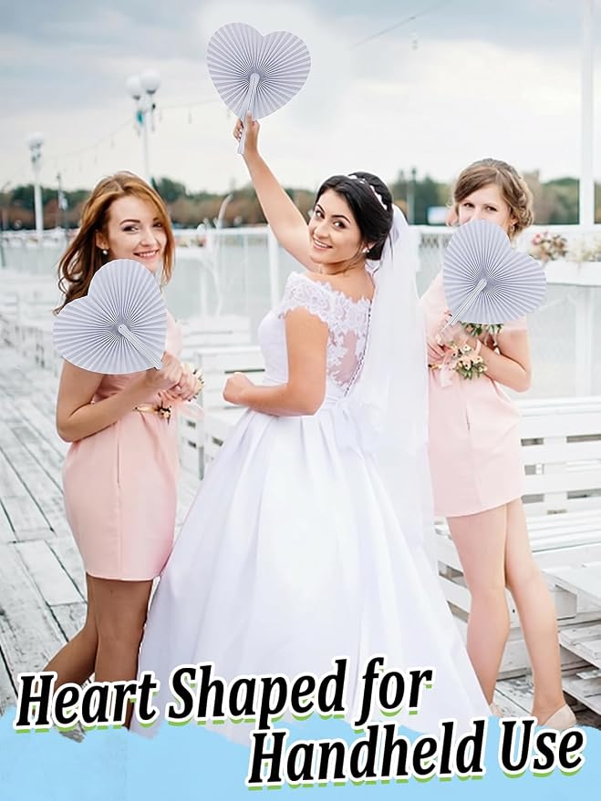 50 Pack White Paper Fans - Image 5