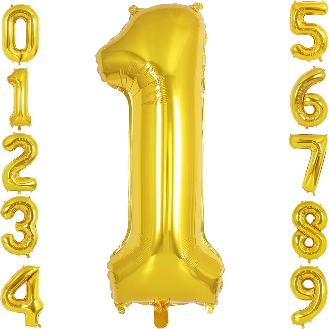40 Inch Gold Number 1 Foil Balloon by TNCDJKPA