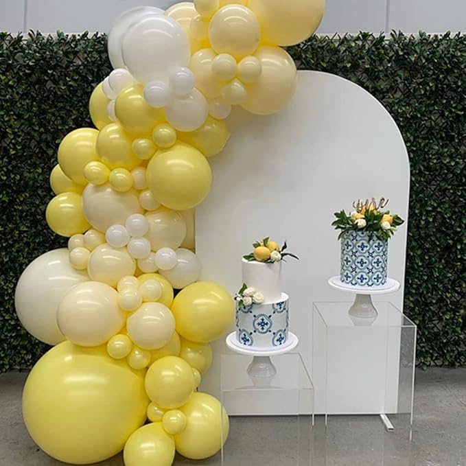 Yellow Balloon Arch Garland Kit-White Balloon 122Pcs by deiiom