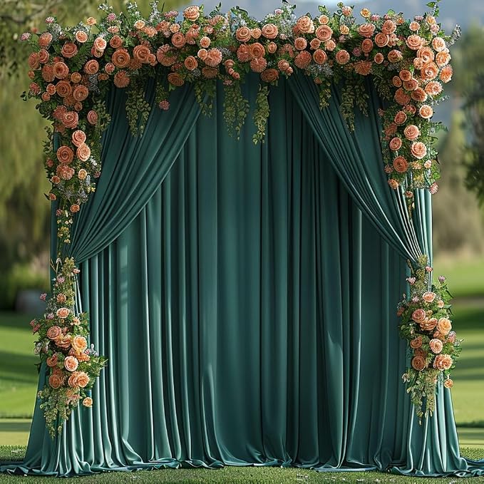 10x10ft Wrinkle Free Hunter Green Backdrop Curtain - Image 8