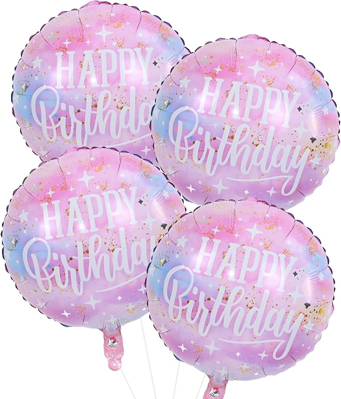 18 Inch Happy Birthday Foil Balloons by Paeyeq