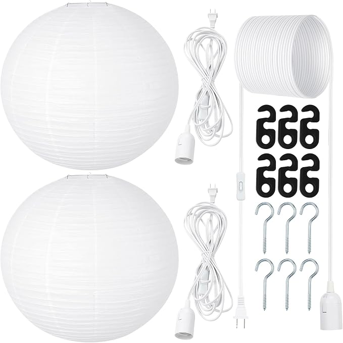 Rossesay 2 Sets Jumbo Round Paper Lanterns - Image 8