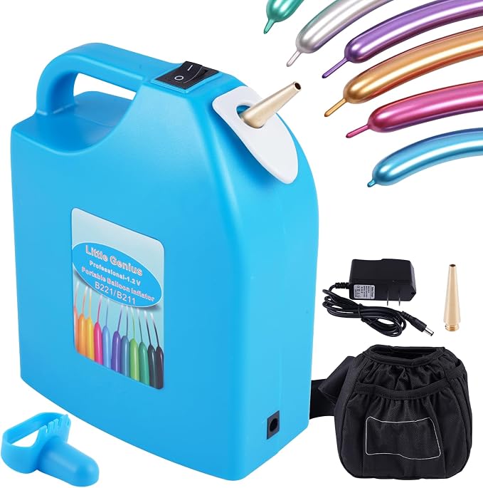 Electric Balloon Inflator Rechargeable, 2 Nozzles, by CONSFLY