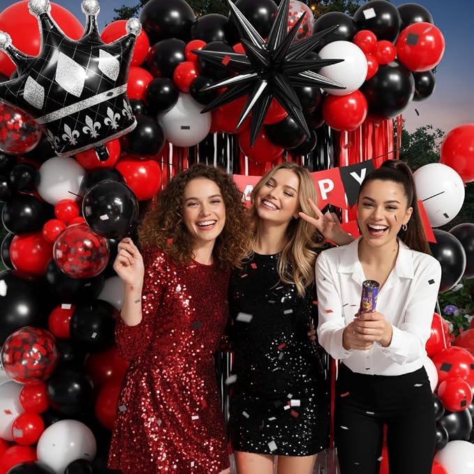 Red and Black Birthday Party Decorations 152Pcs - Image 6